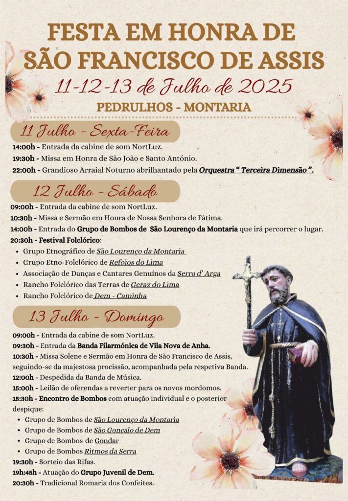 Cartaz São Francisco De Assis 2025 Pedrulhos Montaria